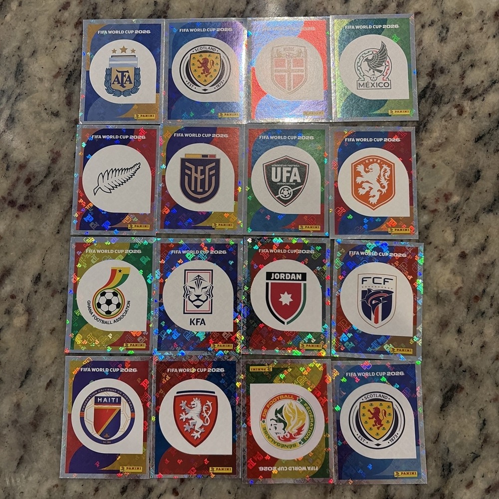 Panini FIFA Team Crest Stickers Lot 36 Hologram Foil 2026 World Cup Rare